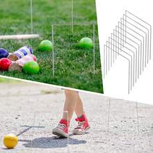 10pcs Croquet Wickets Replacement, 8.6 X 7.8 Inch Metal Wickets With Galvanized And Plastic Coating Croquet Wickets For Home Lawn Backyard Outdoor Games - Silver - View 7