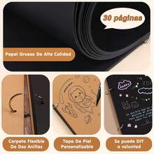 ZZBIFRJ Álbum de Fotos, 30 Páginas Álbum de Recortes, Cubierta de Páginas Kraft con Bolígrafos, Adhesivos y Decoraciones, Regalo para Cumpleaños, Navidad, Pareja, Boda Aniversario KLVW - 1 - Ver 5
