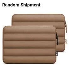 TECOOL Fluffy Protective Laptop Sleeve, Fits 13.5/14/15/16 Inch Laptops, Compatible With MacBook Air 13/15 M1/M2 (2012-2023), Pro 13/14/15 (2010-2022), 14-16 Inch HP Chromebook And Surface Laptops, Soft Plush Lining, Water-Resistant, Brown