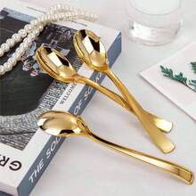 100/75/50/25/20/10/5 pièces Cuillères à gâteau/salade dorées, réutilisables et lavables, idéales pour les fêtes, les événements extérieurs, les réunions de famille, les mariages, les vacances, le service de gâteaux et de salades