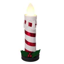 Well Home Vela dobrável de 90 cm com luzes de chama, branca e com música - Branco brilhante - Ver 1