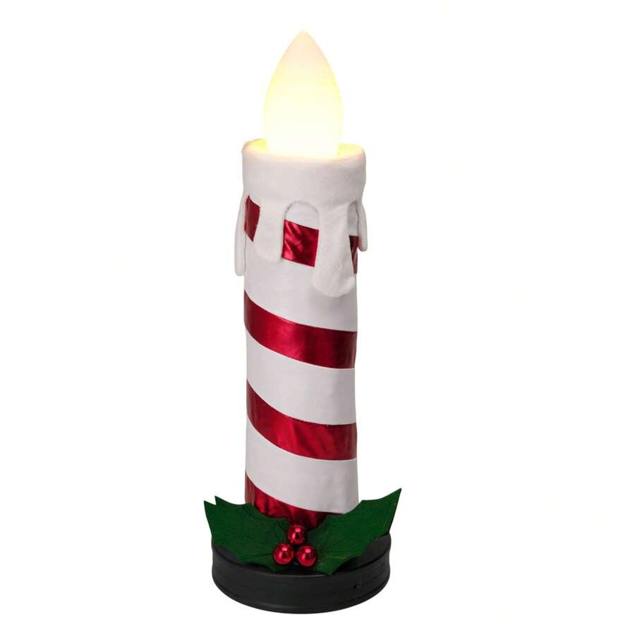 Well Home Vela dobrável de 90 cm com luzes de chama, branca e com música - Branco brilhante - Ver 1