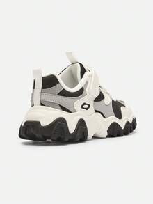 Balabala Girls' Sneakers 2025 Spring/Fall, Thick-Soled Color-Block Chunky Sneakers - Black and White - View 5