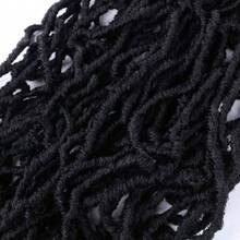 New Faux Locs Crochet Hair 14-36 Inch 1 Pack Fashion Extended Soft Locs For Women Most Natural Locs Crochet Braiding Hair Curly Wavy Pre-Looped Goddess Locs Braids Hair Extensions 1B 12 Strands - Black - View 7