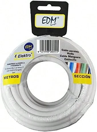 EDM Parallel Cable Reel 2x0.50mm White 50m (Audio) - White - View 1