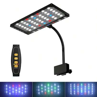 USB Aquarium LED Light Full Spectrum Aquatic Plant Grow Lamp Fish Tank Adjustable Brightness Dimmable Timed 360° Rotatable Light 5V