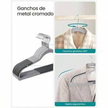 - Perchas de plstico para Ropa, Paquete de 30 Perchas, Ahorro de Espacio, Gris Claro y Gris Oscuro UCRP30G - Gris Claro + Gris Oscuro + Paquete de 30 - Ver 8