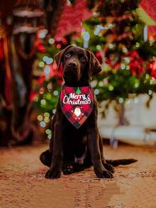 1 قطعة - وشاح رأس للكلاب بطبعة شطرنج كلاسيكية لعيد الميلاد، وشاح مثلث للحيوانات الأليفة، مناسب للكلاب متوسطة وكبيرة الحجم، بطبعات بابا نويل والرجل الثلجي على طبعة شطرنج كلاسيكية