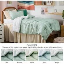 Queen Comforter Set - Sage Green Bed Set, 3 Pieces Cute Floral Bedding, 1 Soft Reversible Botanical Flowers Comforter And 2 Pillow Shams KF - A - View 8