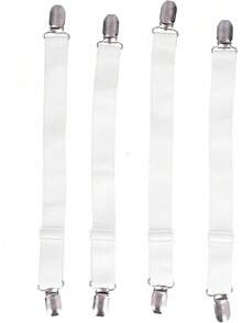 Sujetadores Ajustables para Sábanas, 4 Piezas, con Clips y Bandas Elásticas, Aleación de Zinc (#2) - Negro - Ver 10