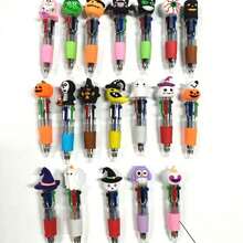 1 Halloween And Christmas Mini Multi-Color Pen, 4-In-1 Cute Ballpoint Pen, Pumpkin Ghost, Christmas Wizard Multi-Color Pen, Suitable For Halloween And Christmas Party Gifts, Trick Or Treat Gift Fillers And Birthday Gifts, Double Festival Atmosphere Maker In Pen Case (Random Style) - 彩色 - 查看 4