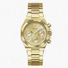 Guess Reloj de cuarzo para hombre, reloj de pulsera de negocios de acero inoxidable para hombre, adecuado para uso diario, GW0769L1/GW0769L2/GW0769L3/GW0769L4 - Dorado - Ver 2