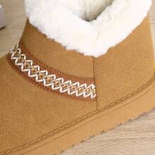 Damen bequeme, warme Schuhe mit dicker Sohle, runde Zehenkappe, kurze Schneestiefel, Design mit tiefem Schaft, warme, lässige Knöchelstiefel