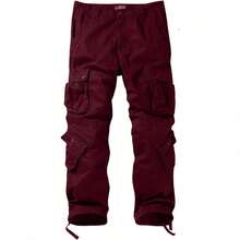 Men's  Cargo Pants - 紅色 - 查看 3