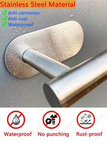 16/33cm Kitchen Paper Towel Holder, Cling Film Rack, Adhesive Toilet Paper Dispenser, Napkin Holder, Cabinet Organizer, Towel Rack, Dishcloth Rack, Stainless Steel, Kitchen Wall Shelf, Bathroom Accessories