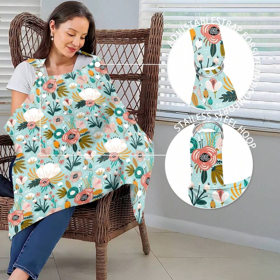 1 Stück universell passende Stillabdeckung, Stillschal aus weichem, atmungsaktivem Material mit verstellbarem Halteband, tragbar und leicht, bietet Privatsphäre