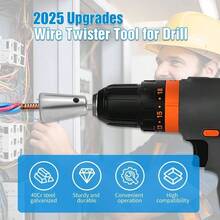 Herramienta  de alambre para taladro, tuerca de alambre  de alambre Herramienta de pelacables con de portabrocas de 14 pulgadas Herramientas de desmontaje rpido, conector de - Verde-3 piezas - Ver 8