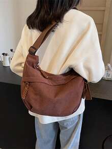 New Corduroy Autumn/Winter Fashion High-Quality Large Capacity Multi-Functional Elegant Shoulder Bag, Suitable For Various Occasions