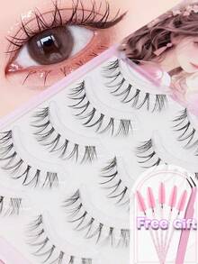 Eid Al Adha AYRMILLA 5 paires de faux cils naturels doux et moelleux en vison 3D. Cils longs et soyeux pour un usage quotidien, réunions de travail. Faux cils naturels confortables à porter avec des cils faits à la main, allongés et complets. Pinces à cils et brosses à cils offertes. - Faux cils naturels - Voir 2