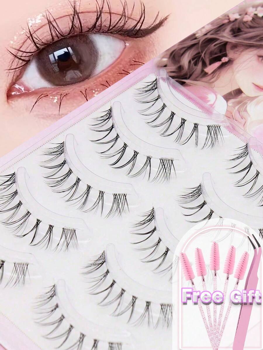 Eid Al Adha AYRMILLA 5 paires de faux cils naturels doux et moelleux en vison 3D. Cils longs et soyeux pour un usage quotidien, réunions de travail. Faux cils naturels confortables à porter avec des cils faits à la main, allongés et complets. Pinces à cils et brosses à cils offertes.