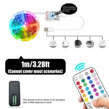 NBBUFF Luzes de Tira LED RGB para Decoração de Quarto (3ft-100ft), com Controle Remoto de 44 Teclas e Controle por APP, Pode Ajustar Cor, Brilho e Velocidade, Temporizador, Muito Fácil de Instalar, Luzes LED Sincronizadas com Música para Quarto, Cozinha, Sala de Estar, Decoração de Atmosfera para Festa de Feriado, Decoração de Natal, Decoração de Ano Novo, Luz de Bottom para TV