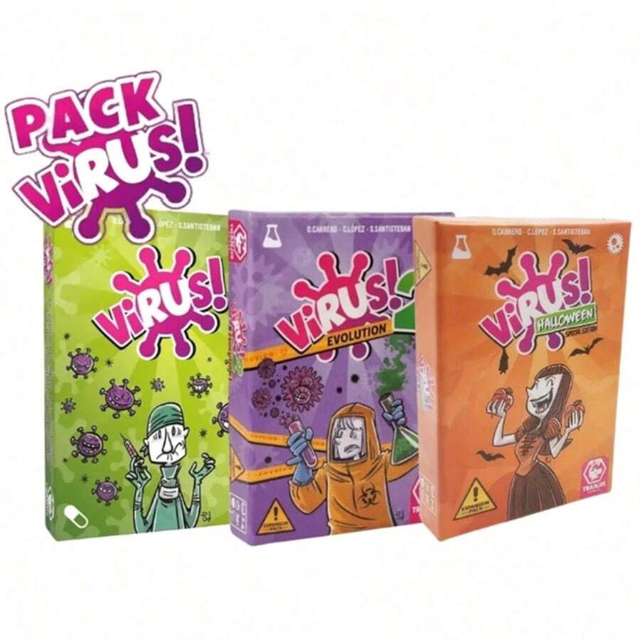 Trò chơi bài Virus, Trò chơi bài Virus Goliath, Trò chơi bài vui nhộn lây lan, Trò chơi bài gia đình thú vị, Đêm tiệc vui nhộn nhanh chóng cho 2-6 người! Trò chơi chiến lược dành cho gia đình và người lớn, Vui nhộn và cạnh tranh khốc liệt, Thích hợp làm quà tặng Halloween, Giáng sinh, trò chơi cờ bàn, quà tặng ngày lễ! - Nhiều màu - Xem 1