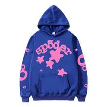Fashion Street Hoodie - Playful Star And Letter Print, Loose Casual Style, Ideal For Daily Sports And Streetwear - Màu xanh lam - Xem 1