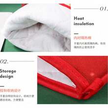 1 pièce Ensemble de gant de four créatif et nouveau pour Noël, gant de four et tapis de dessous de plat thème Noël, outil de cuisson résistant à la chaleur épais édition limitée de Noël