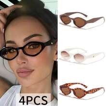 1 件时尚菱形框时尚眼镜，适合女性的街头风格 - 黑框淺茶片 - 查看 3