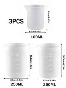16PCS Silicone Measuring Cup Tool Kit - 250ml/8oz &100ml Resin Mixing Cup, Easy To Clean, Epoxy Resin Supplies For Molds,Paint,Jewelry Making - Silicone Tool Kits - View 3