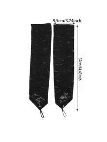 1Pair Lace Fingerless Gloves Elbow Length Bridal Wedding Arm Sleeves Opera Gloves For Bride And Women - Multicolor - View 3