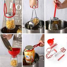 VERSAINSECT ng Supplies Canning Kit Canning Essentials Set Include Tongs Wide Mouth Funnel Jar Lifter Jar Wrench Magnetic Lid Lifter Stainless Steel AntiScald Clip Suit Red - como en la foto - Ver 3