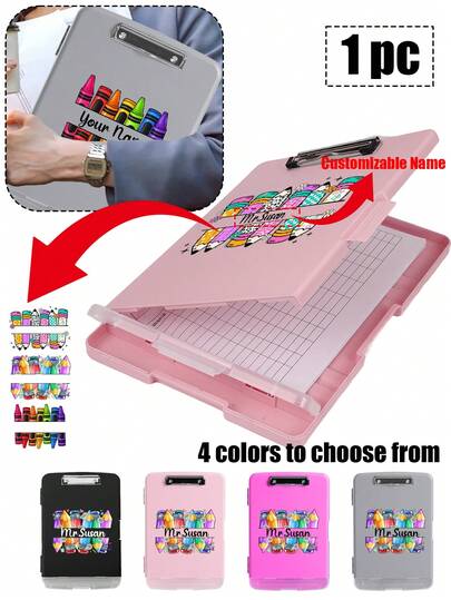 A4 Folder With Double Clip |Customizable Name | Writing Board Pad & Exam Paper Storage Box, Student Learning Material Organizer For School, College, Office | Art Portfolio Holder, Document Clipboard, Study Artifact | Back To School Supplies, Notepad Clipboard, Art Drawing Board, Teacher Planner, Home Desk Accessory,Back To School Essentials, Exam Season Must-Have, Homework Helper, Teacher Resource