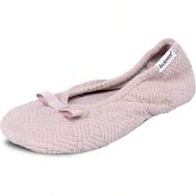 Isotoner Women's Diamond Microterry Ballerina Slippers - Kim cương Taupe - Xem 11