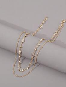 Rhinestone trang trí lớp vòng cổ - Vàng - Xem 3