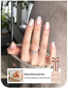 annies 10ml One Second Leveling Micro Construction Milky White Nail Polish Glue Soak Off Semi Permanent High Saturation Popular Whitening Nail Enhancement - Multicolor - View 7