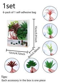 6pcs Artificial Plastic Succulent Plants DIY Decor, Suitable For Home, Hotel, Yard, Garden And Other Occasions, Green Plant DIY Succulent Decoration - Multicolor - View 3