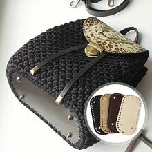 3pcs DIY PU Leather Crochet Bag Making Kit - Includes Strap, Base And Zipper Closure - Pre-Punched Holes For Easy Weaving And Sewing - Handmade Tote, Shoulder And Crossbody Bag Craft Set - Ideal For Beginners, Holiday Gifts And Handicraft Classes