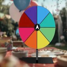 12 英寸旋转奖品转盘，配有重型支架和 14 槽彩色桌面转盘 - 非常适合嘉年华、贸易展、财富旋转游戏、游戏礼物 - 多色 - 查看 6