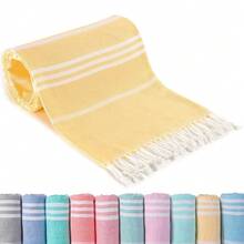 Turkish Beach Towels Vacation Essentials Quick Dry Sand Free Soft Absorbent Adult Oversized Bath Pool Swim Long Towel Lightweight Thin Fast Drying Over The Chair Towel Sand Repellent Anti Yellow - ThinnerYellow172x36inch - View 2