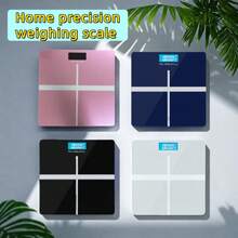 1pc Digital Body Weight Scale, Available In Rose Gold, Sleek Black, Moonlight Silver, Gem Blue, Precise Electronic Bathroom Scale For Home Use, Adults Health Monitor, Backlit LCD Display, Round Corner Design, AAA Battery Powered, Durable Construction, Suitable For Household - Standard - View 2