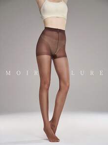 1 件女士半透明性感连裤袜，适合约会、派对、日常穿着 - 咖啡棕 - 查看 2