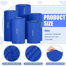 Cylinder Covers Set Of 3 Spandex Cylinder Pedestal Stand Covers Red Cylinder Cover Round Pedestal Cylinder Covers Multicolor Pedestal Cover For Wedding Party Ceremony DecorationKF - 藍色 - 查看 9