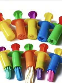 5pcs/10pcs Set Dough Extruders Set Smart Dough Extruders Set Plasticine Squeeze Set Color Clay DIY Toy Tools Accessories 5 Extruder Tools[Some Parts Are Sent Random], Toys Set, Parachute Toy,Hungry Caterpillar,Art And Craft,Balance Board,Sensory Toys,Toys,Sensory - Multicolor - View 3