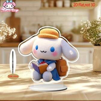  1pc 2D Flat Acrylic Sanrio Pompompurin Desktop Decor - 2D Flat Modern Design, Cute Character Decoration, Suitable For Bedroom, Office Desk, Holiday Party And School Gifts, No Power Needed, Office Decor And Accessories