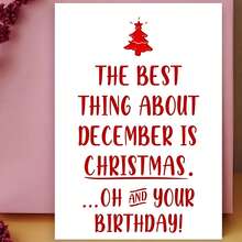 1pc Christmas And Birthday Cards - Funny And Humorous Cards For Family And Friends The Best Thing About December - Multicolor - View 3