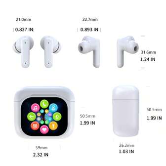 主动降噪 (ANC) TWS 无线耳塞，带智能触控，入耳式耳机，适合运动、健身、健身房、跑步