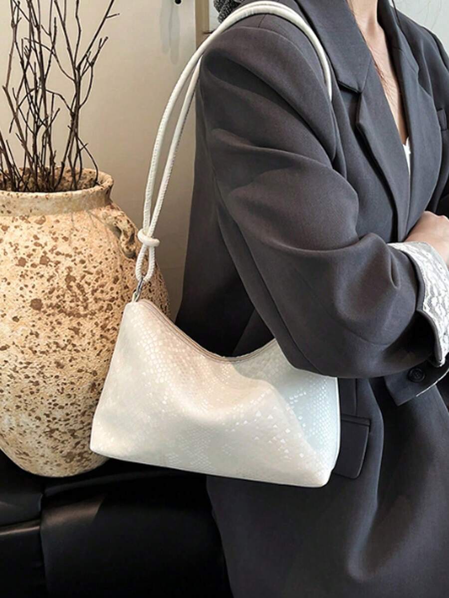 Retro hochwertiger luxuriöser Nischenentwurf Umhängetasche - Weiss - Übersicht 1