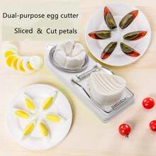 1pc 2-In-1 Egg Slicer, Household Egg Cutter, Multi-Function Pickled Egg Peeler, Egg Divider, Versatile Kitchen Tool