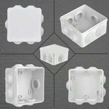 4 Pcs Waterproof Junction Box – Square ABS Dustproof Weatherproof Enclosure For CCTV Camera, Strip Lights, Road Sign Connections - White - View 5